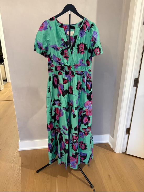 Anthropologie Dresses & Skirts - Anthropologie Turquoise Abstract Floral Maxi Dress